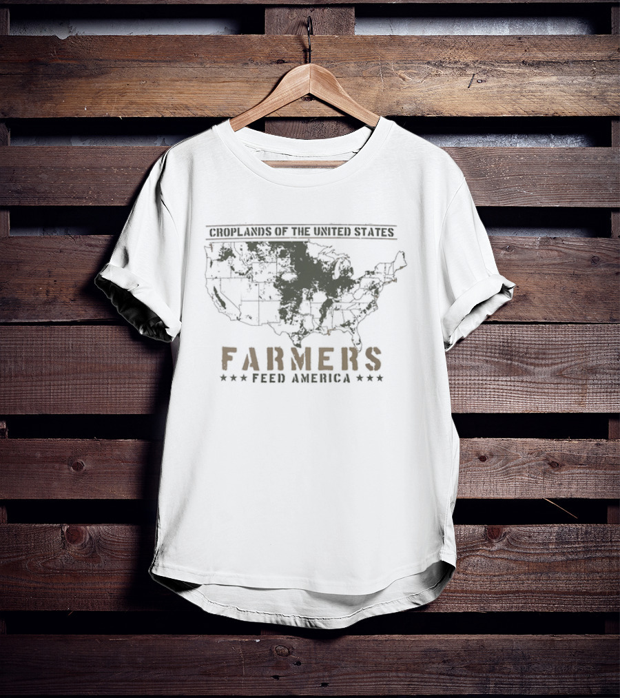 Farmers Feed America Croplands Of The United States Map T-Shirt