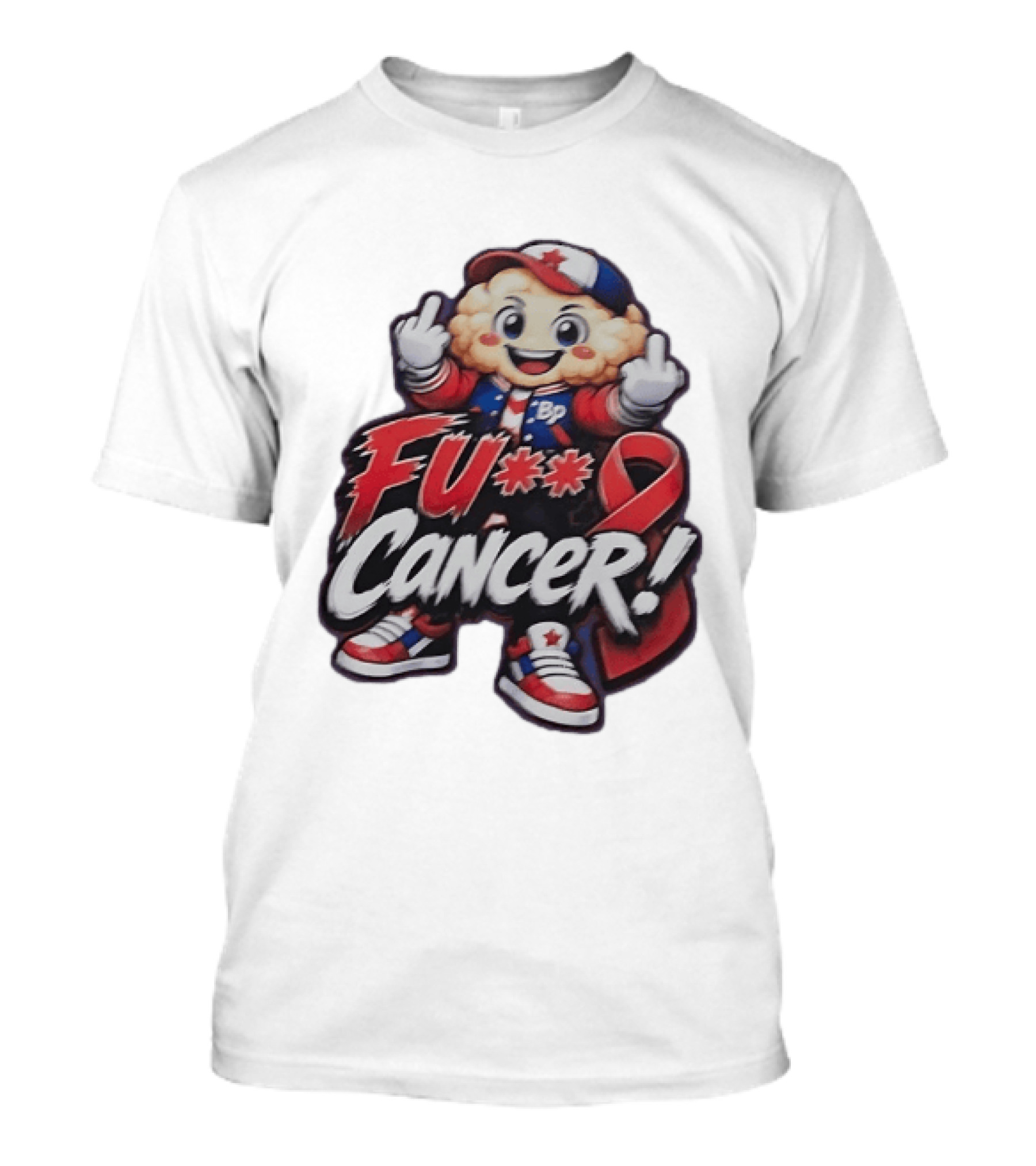 Fu Cancer BP Kid With Awareness Ribbon Support T-Shirt