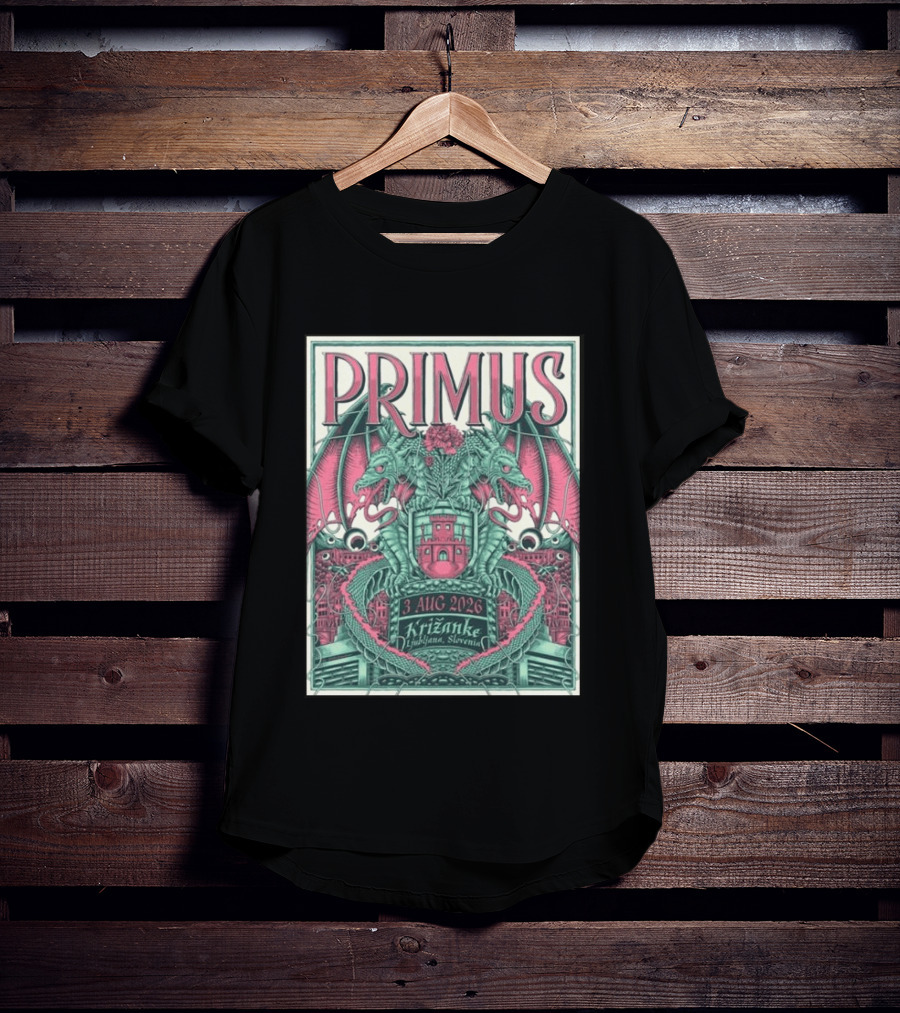 PRIMUS 3 Aug 2026 Križanke Ljubljana Slovenia Dragon T-Shirt