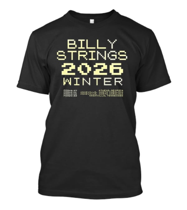 Billy Strings Winter 2026 Banjo Dates Schedule Pixel T-Shirt