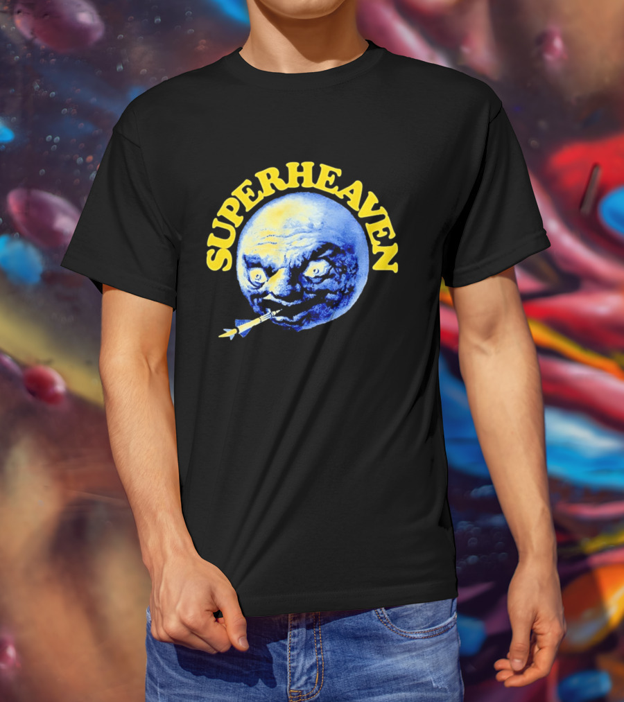 Superheaven Moon Rocket Alternative Rock Moon Face T-Shirt