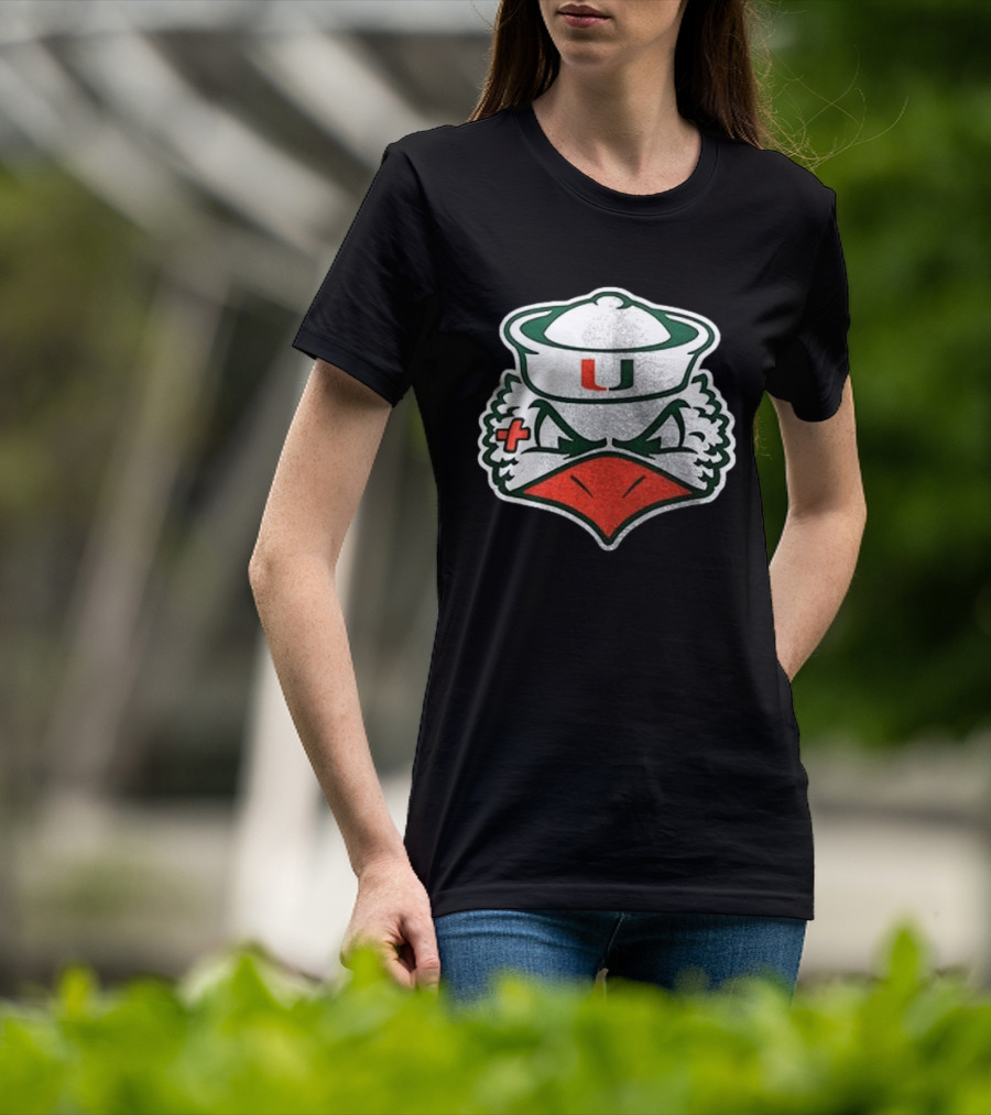 Miami Hurricanes Sebastian The Ibis Mascot U T-Shirt