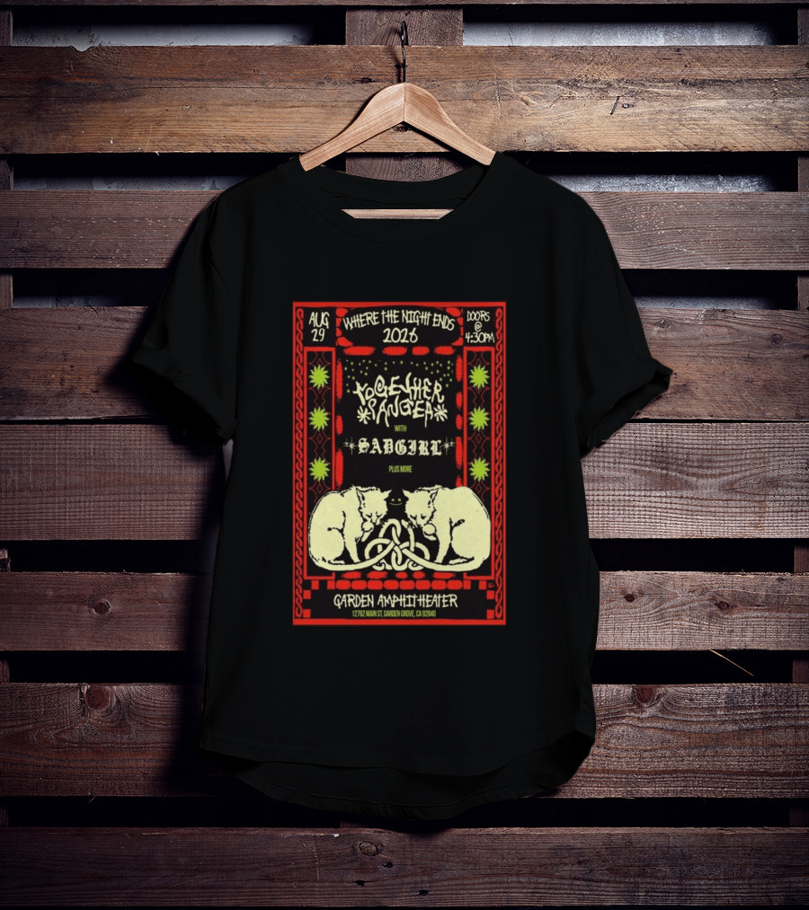 Together Sanguis Garden Amphitheater Concert August 29 2026 Featuring Sadgirl Where The Night Ends T-Shirt