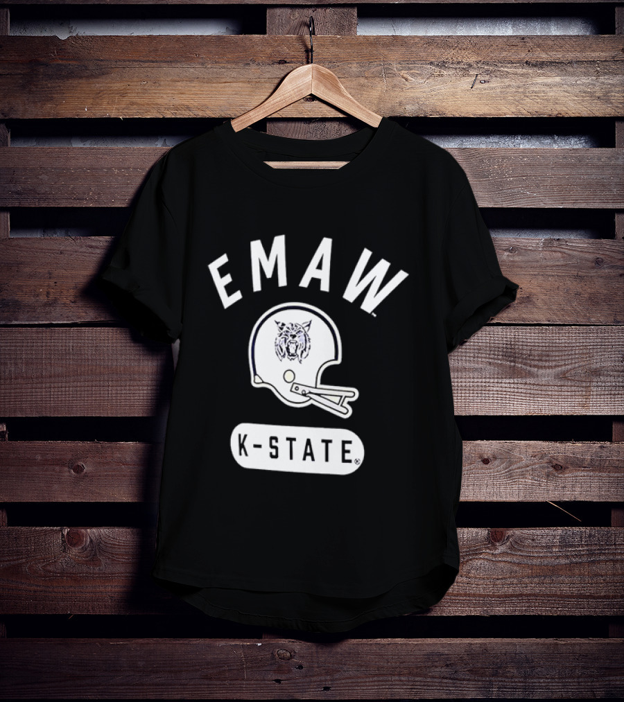 EMAW K State Wildcats Football Helmet Kansas State University T-Shirt