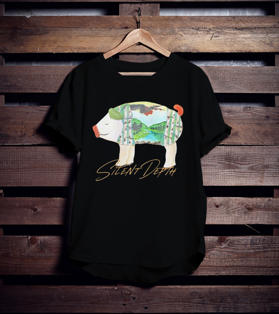 Silent Depth Pig Landscape Nature T-Shirt