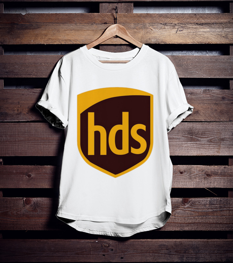 HDS Shield Emblem Brown And Yellow Branding T-Shirt