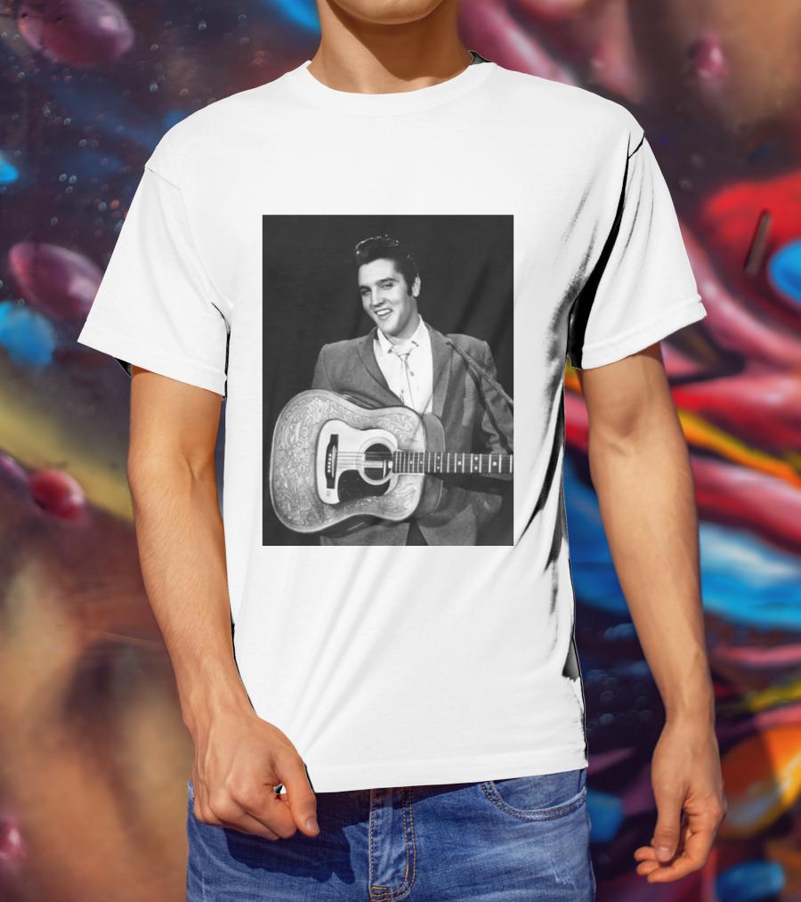 Elvis Presley Rock And Roll Iconic 1956 Style With Guitar T-Shirt