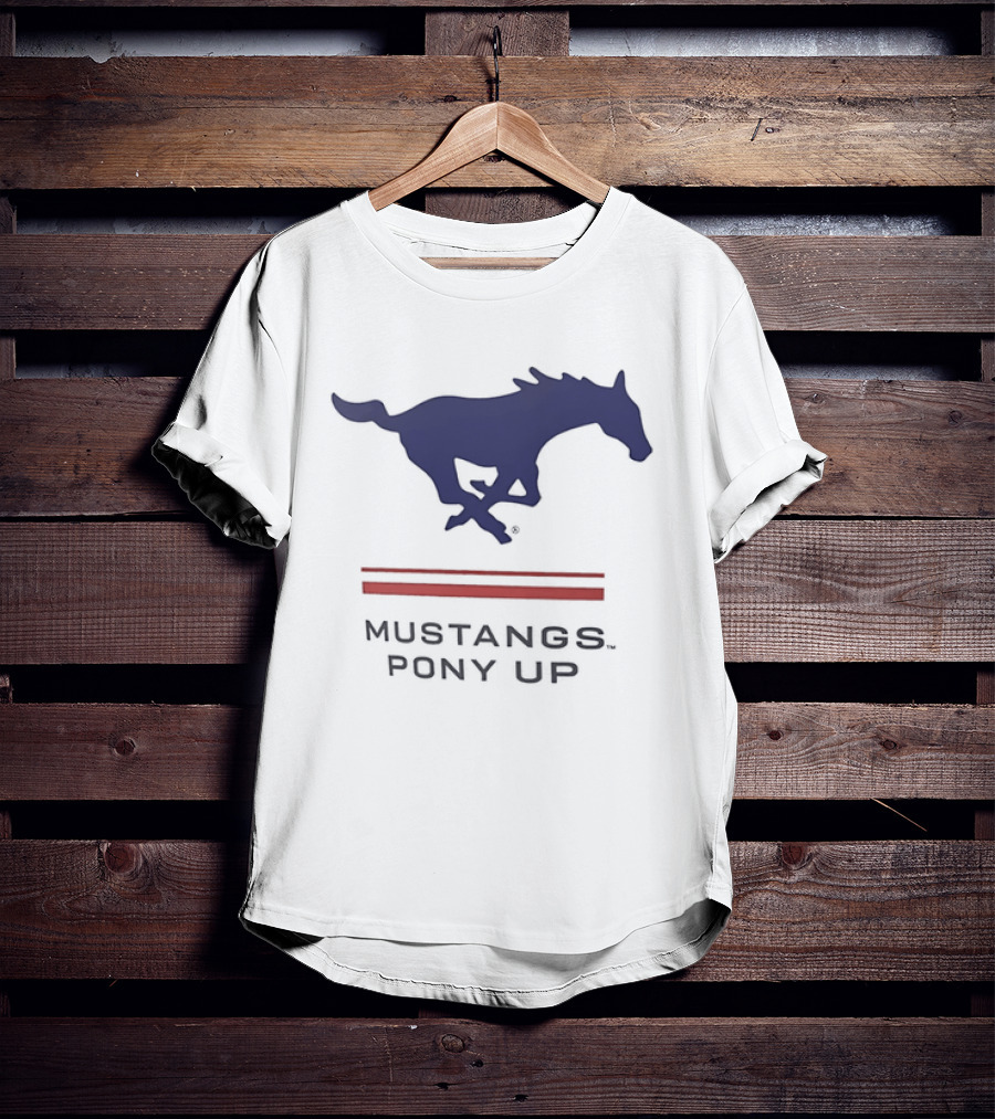 Southern Methodist University Mustangs Pony Up Text And Horse T-Shirt