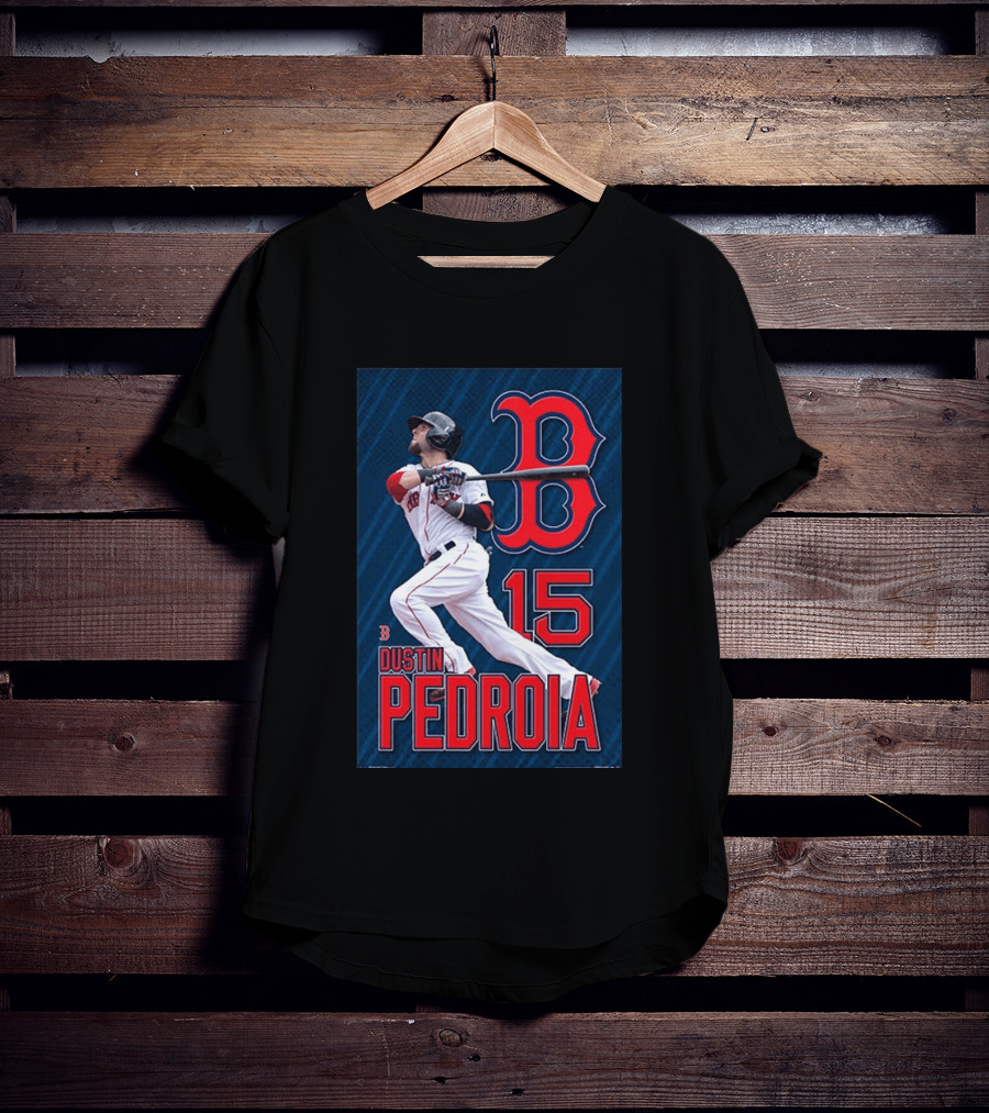 Dustin Pedroia Boston Red Sox 15 MLB Baseball Action T-Shirt