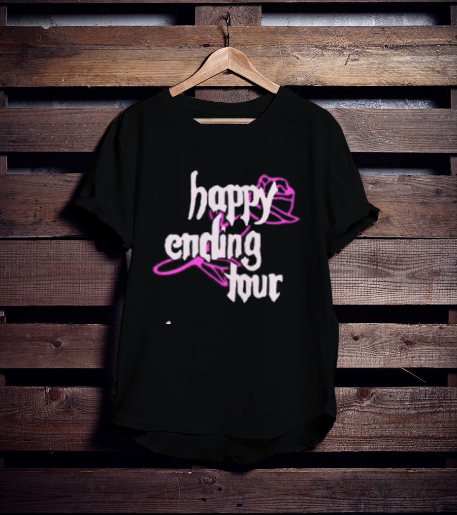 Bailey Rose Spinn Store Happy Ending Tour Trucker Hat Pink And White T-Shirt