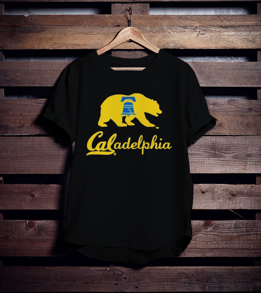 Caladelphia California Bear With Liberty Bell T-Shirt