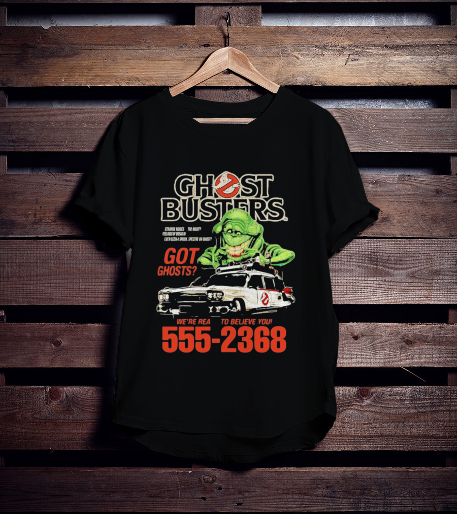 Ghostbusters Got Ghosts Ecto 1 Slimer We're Ready To Believe You 555 2368 T-Shirt
