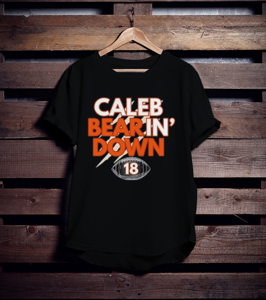 Caleb Bear In Down 18 Football Scratch Marks T-Shirt