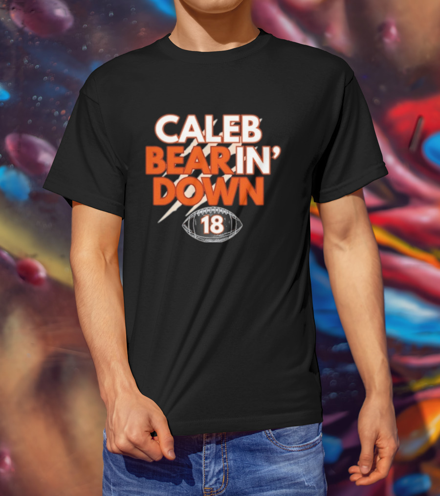 Caleb Bear In Down 18 Football Scratch Marks T-Shirt