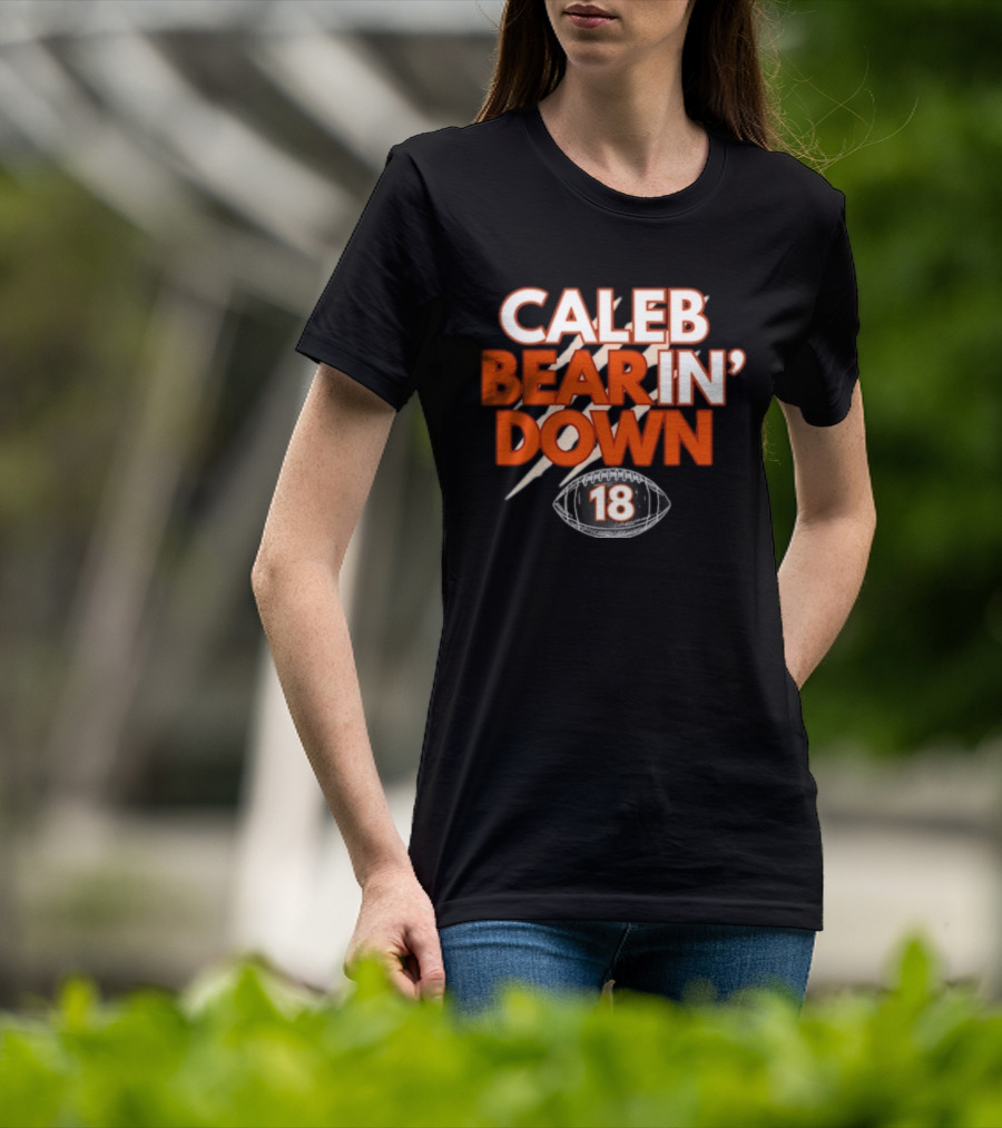 Caleb Bear In Down 18 Football Scratch Marks T-Shirt