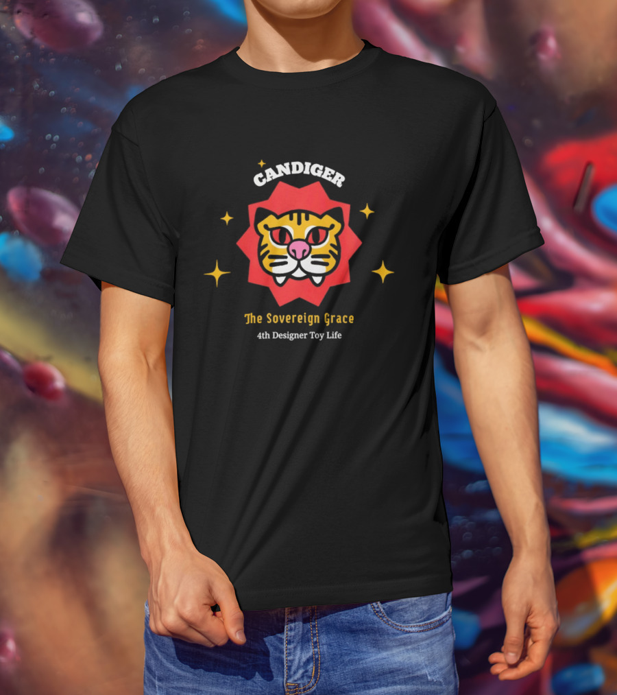 Candiger Sovereign Grace 4th Designer Toy Life Tiger Face T-Shirt