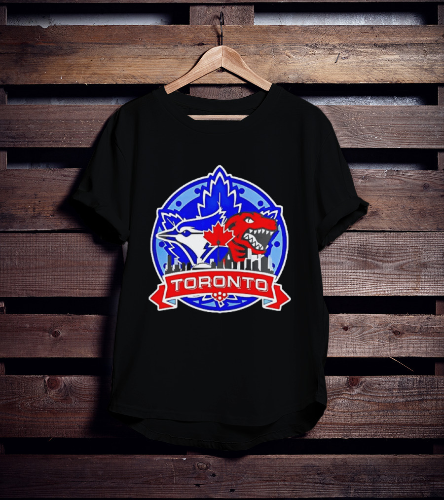 Toronto Raptors Blue Jays City Skyline Canada Leaf T-Shirt
