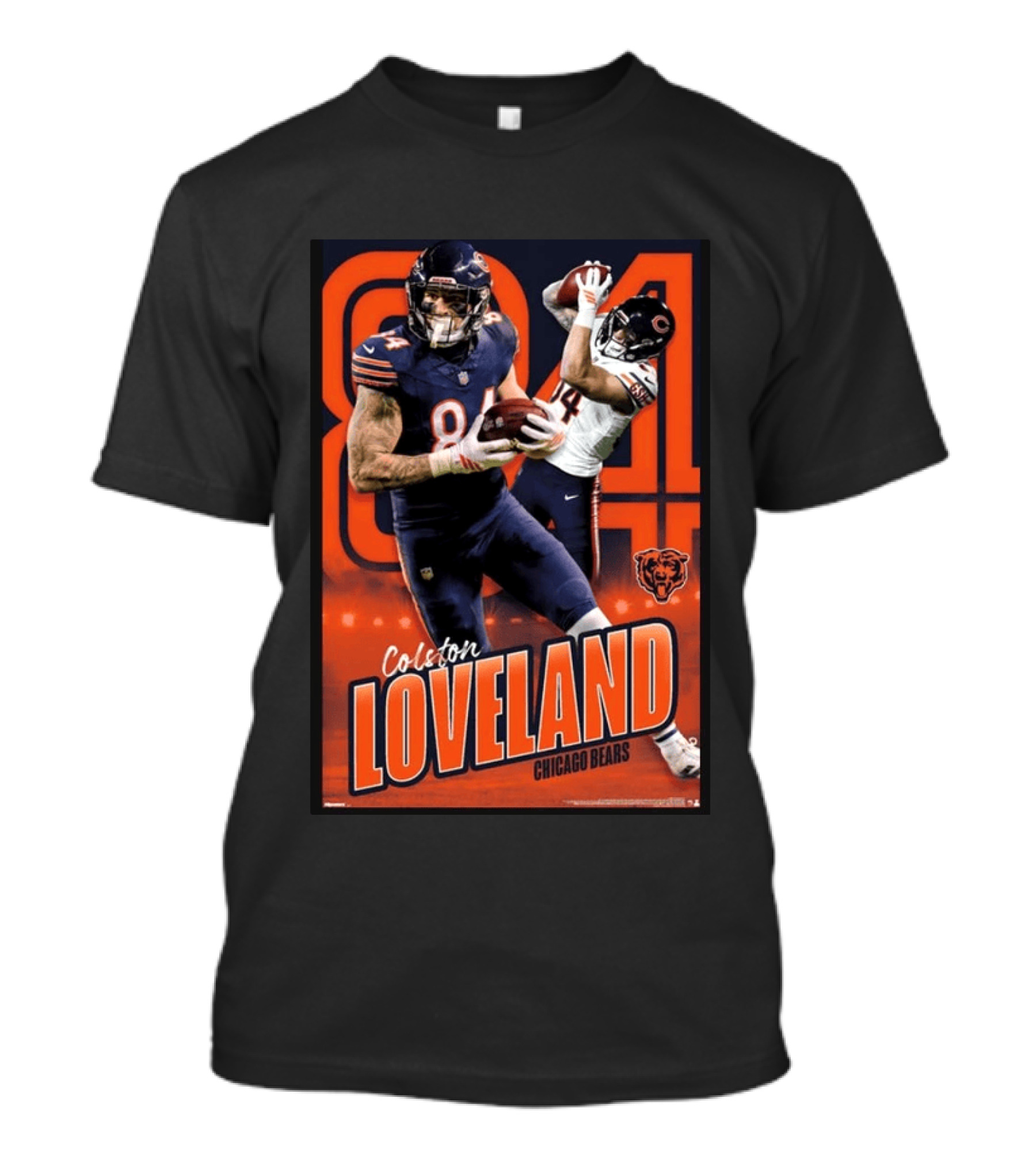 Colston Loveland 84 Chicago Bears Football Action T-Shirt
