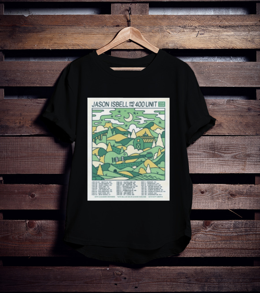 Jason Isbell And The 400 Unit Tour 2026 January 23 24 Seattle Wa Jan 26 Sacramento Ca Nostalgic 2026 Countryside Landscape T-Shirt