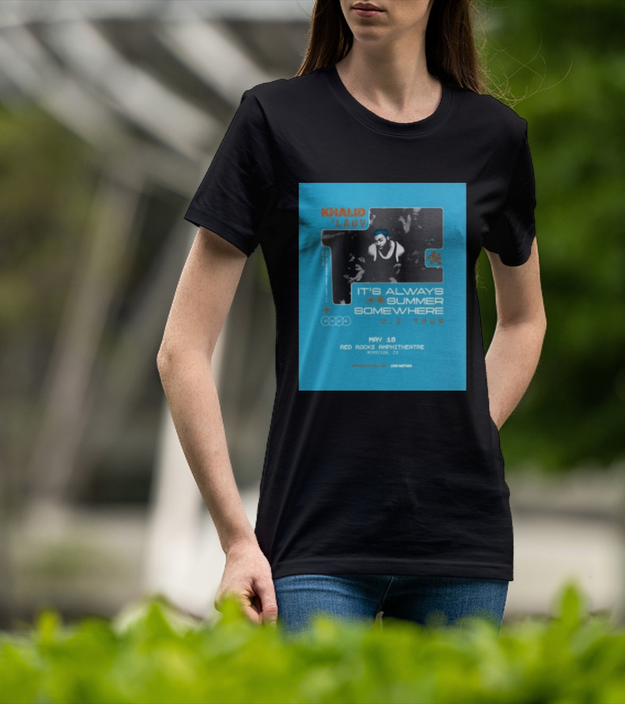 Khalid Lauv It's Always Summer Somewhere US Tour 2026 May 18 Red Rocks Amphitheatre Morrison CO Live Nation T-Shirt