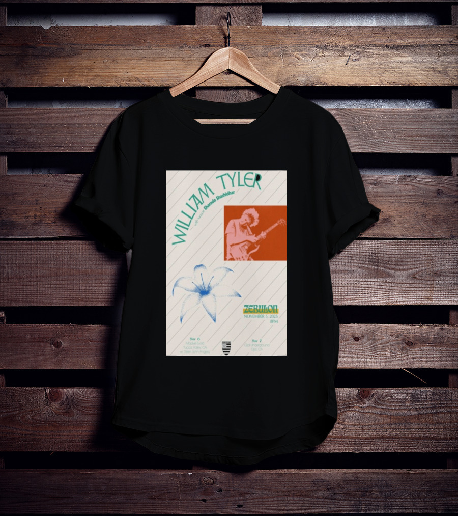 William Tyler Shazhad Shashidhar Zebulon California Concert November 5 6 7 2025 Mohave Gold Ojai Underground T-Shirt