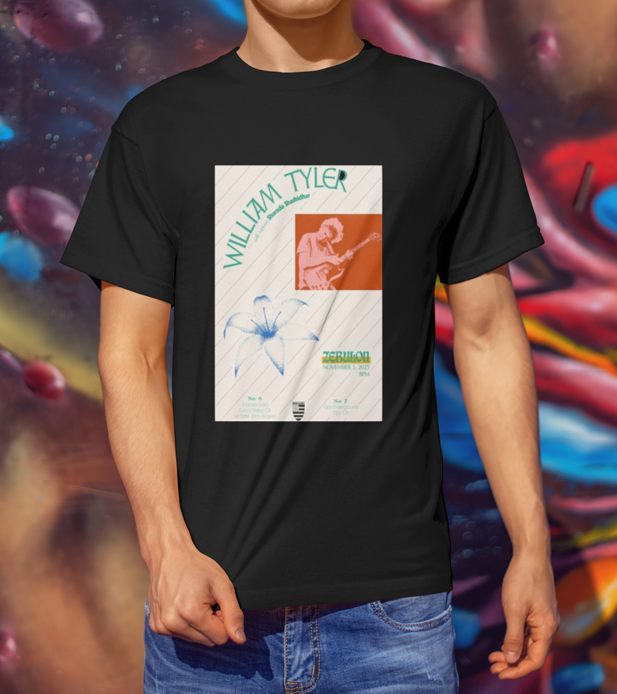 William Tyler Shazhad Shashidhar Zebulon California Concert November 5 6 7 2025 Mohave Gold Ojai Underground T-Shirt