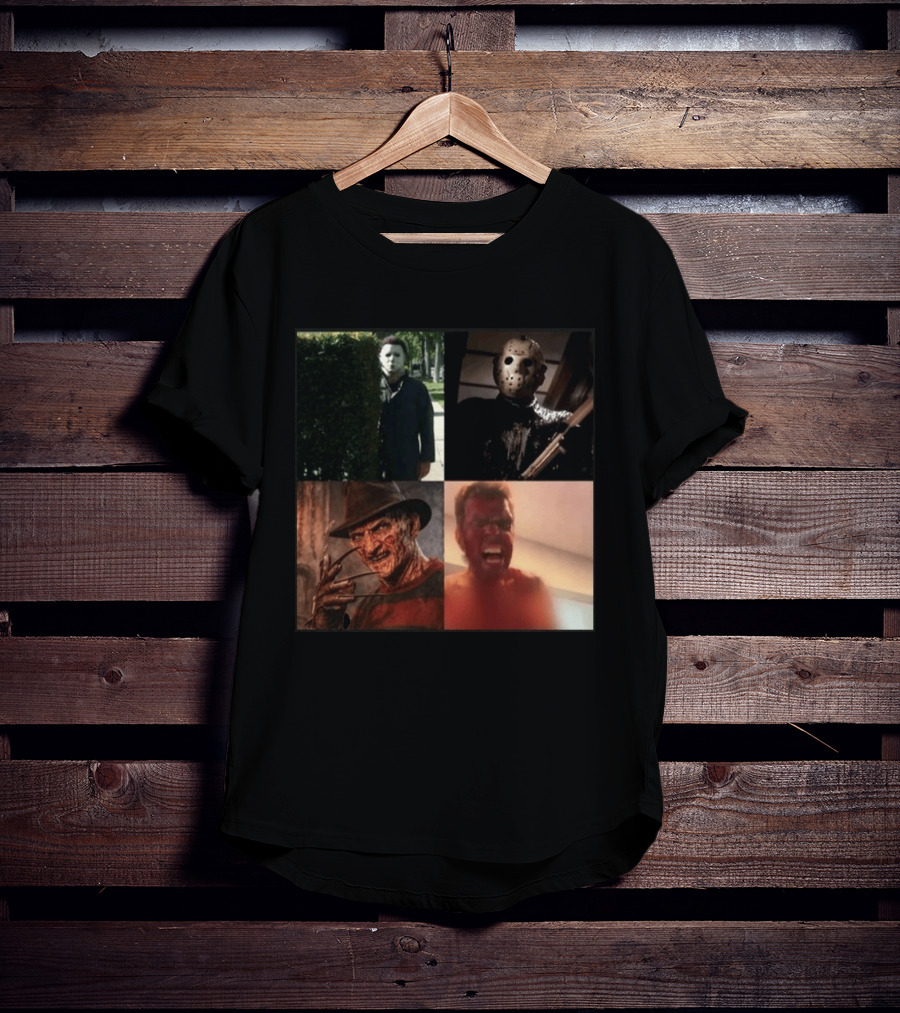Perez Hilton Icons Horror Movie Legends Freddy Jason Michael Myers T-Shirt