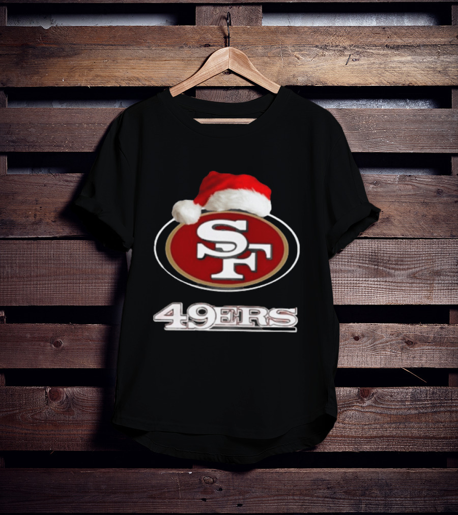 San Francisco 49ers 2025 Santa Hat Christmas Football 49ers T-Shirt
