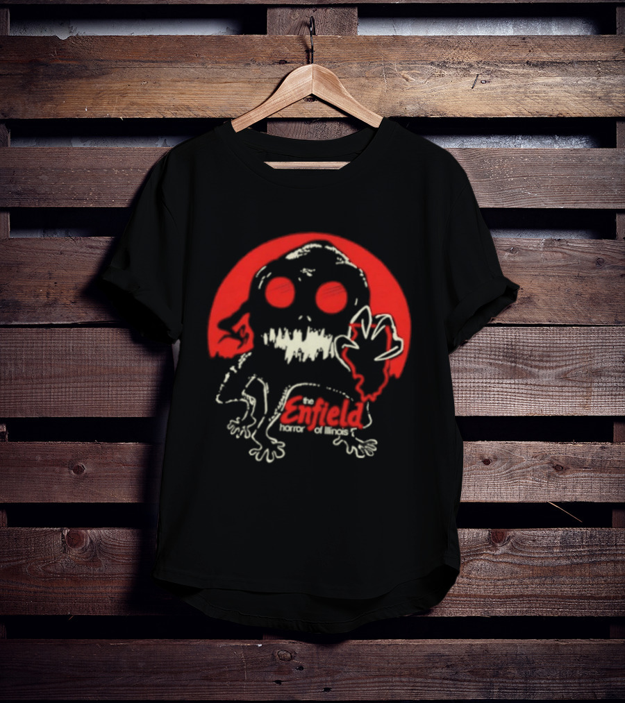 Enfield Horror Cryptid Creature Illustration With Red Circle T-Shirt
