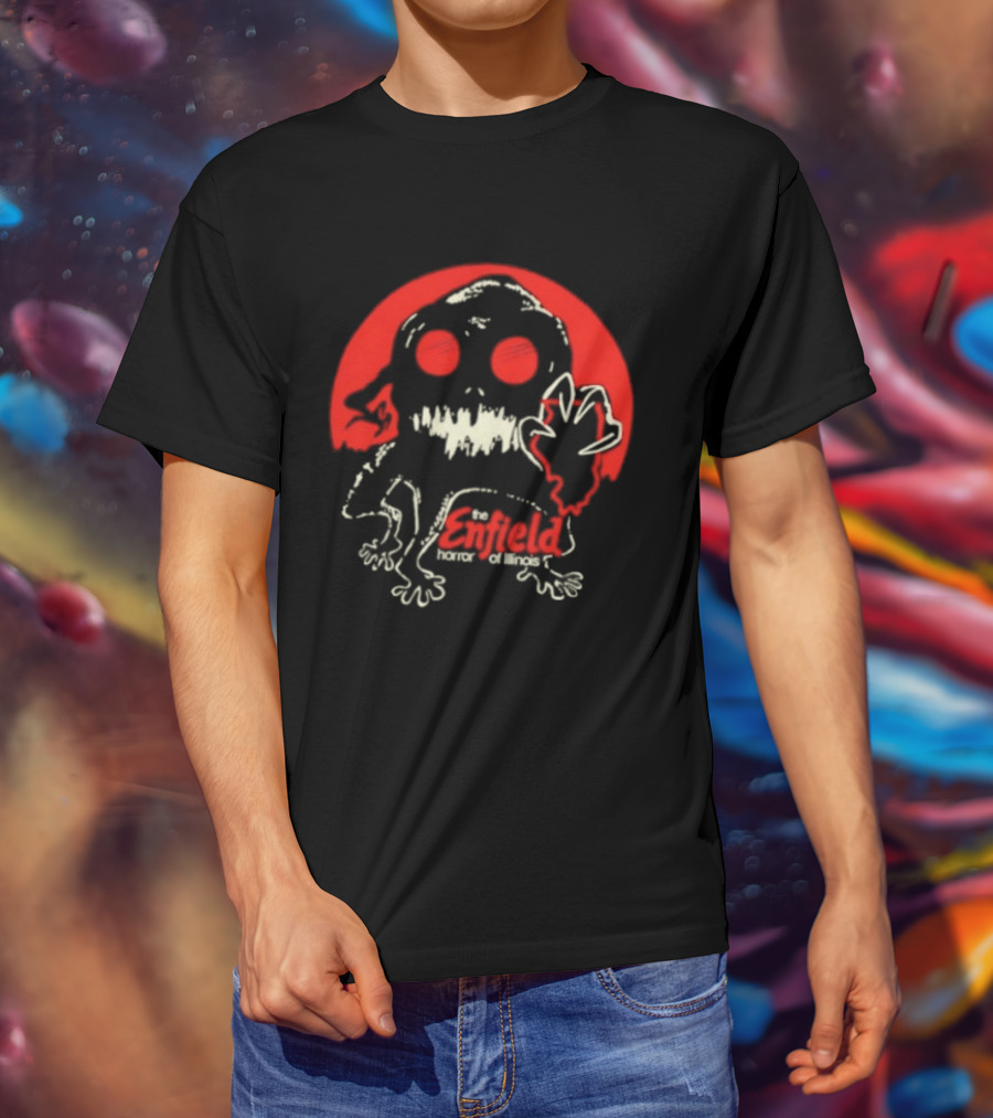 Enfield Horror Cryptid Creature Illustration With Red Circle T-Shirt