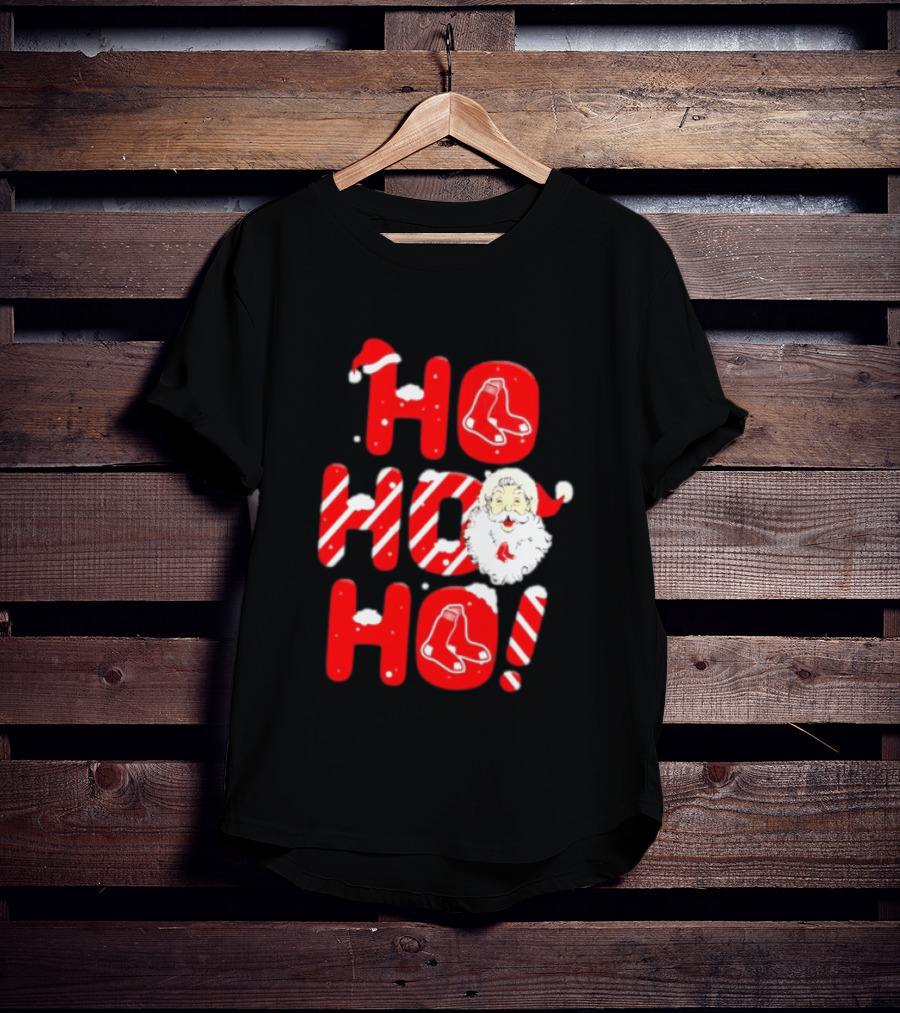 Boston Red Sox Santa Claus Ho Ho Ho Merry Christmas T-Shirt