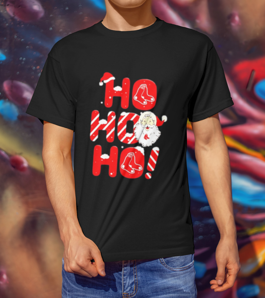 Boston Red Sox Santa Claus Ho Ho Ho Merry Christmas T-Shirt
