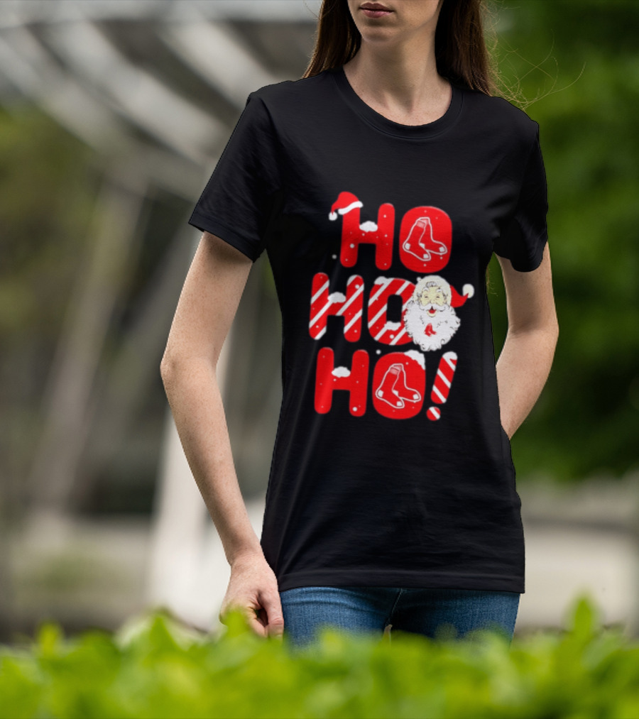 Boston Red Sox Santa Claus Ho Ho Ho Merry Christmas T-Shirt