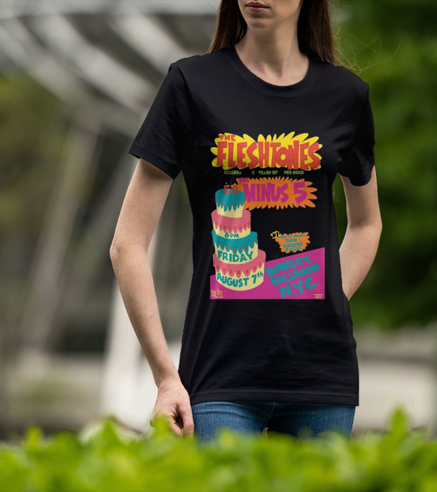 The Fleshtones And The Minus 5 Bowery Ballroom NYC August 7 Todd Gayford Fellers 2026 T-Shirt