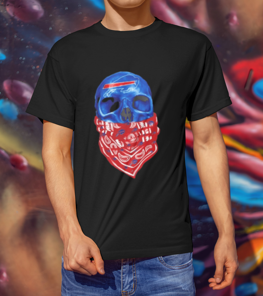Outlaw Skull Gang Buffalo Bills Bandana Face Covering Trend T-Shirt