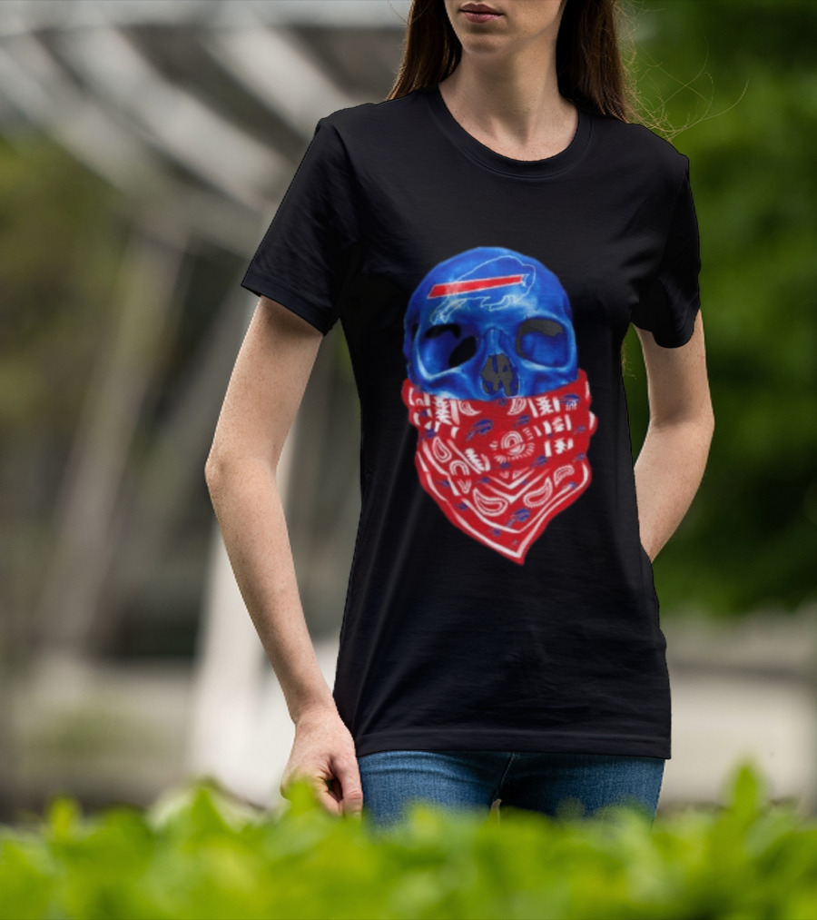 Outlaw Skull Gang Buffalo Bills Bandana Face Covering Trend T-Shirt