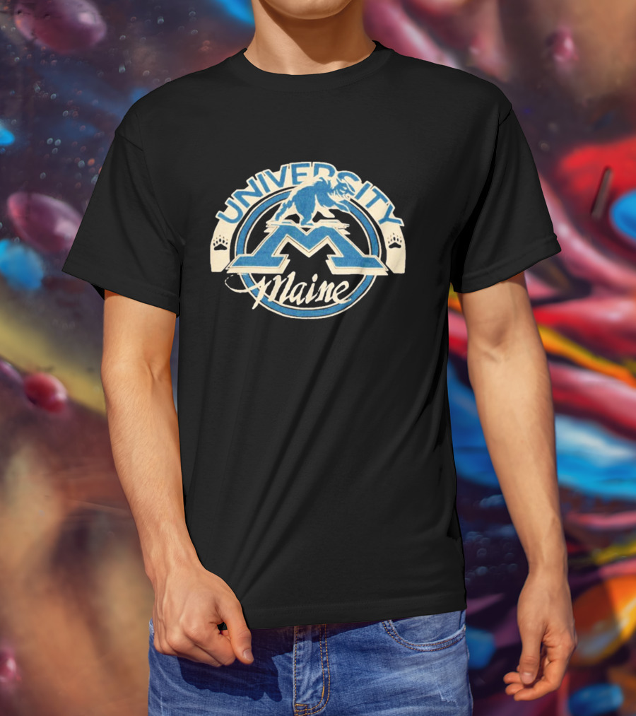 University Of Maine Bear Mascot Circular T-Shirt