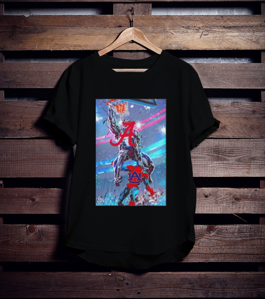 Alabama Crimson Tide Venom Dunking On Auburn Tigers Spider Basketball Rivalry T-Shirt