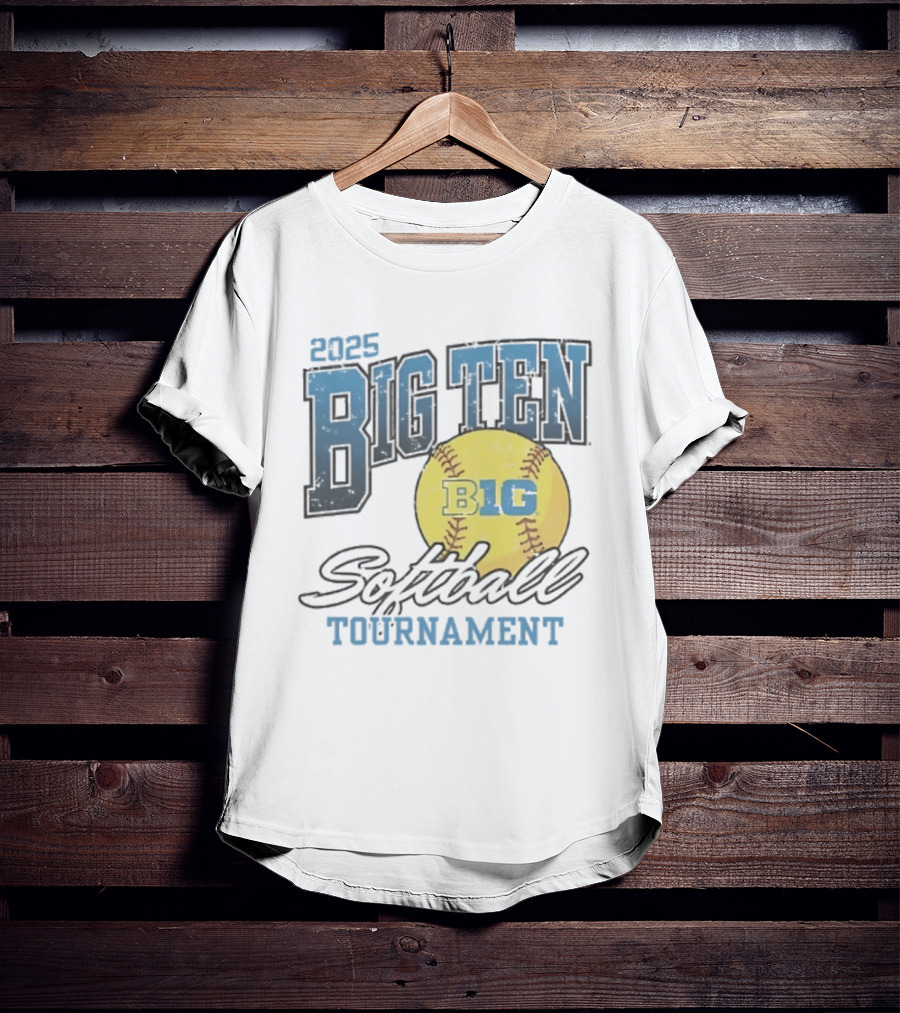2025 Big Ten Softball Tournament B1G Yellow Softball T-Shirt