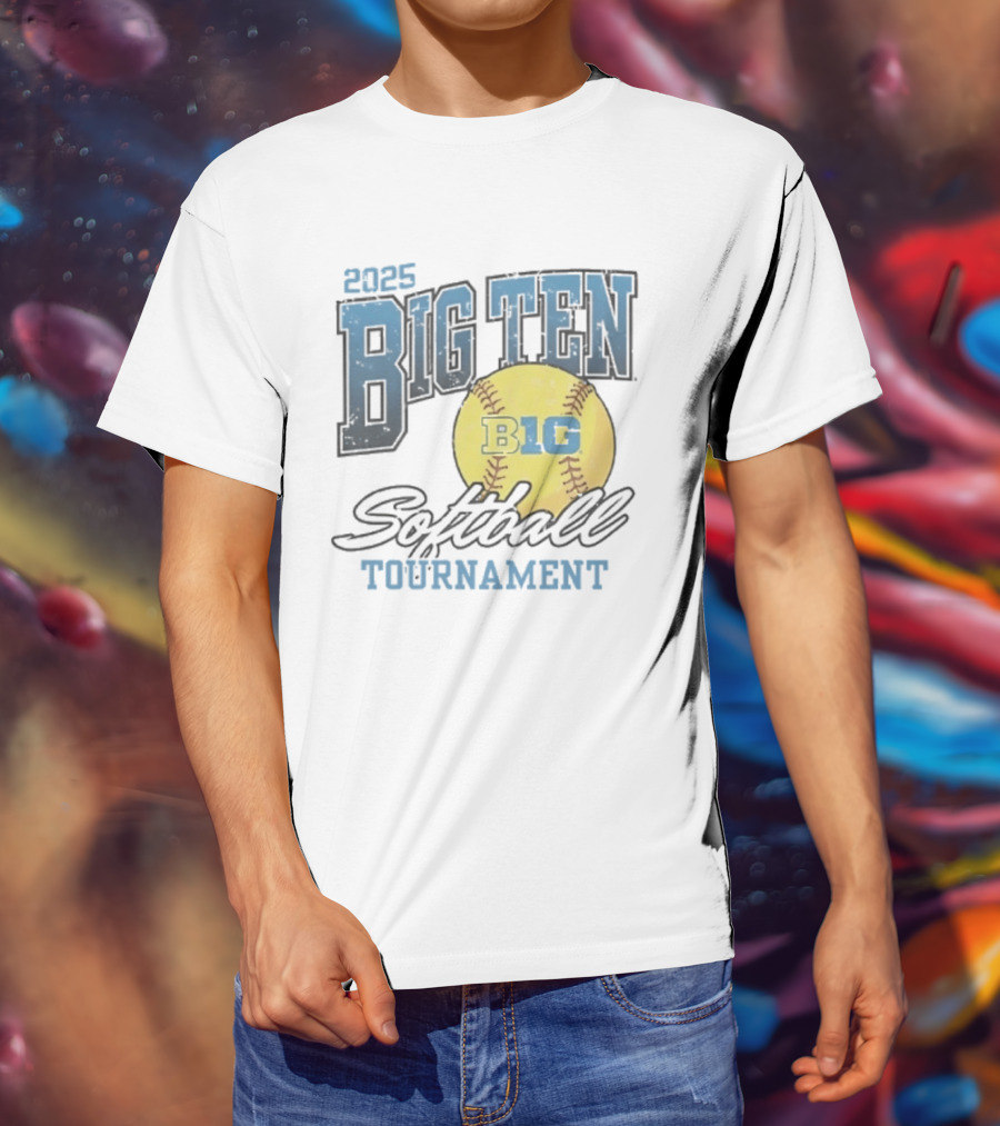 2025 Big Ten Softball Tournament B1G Yellow Softball T-Shirt