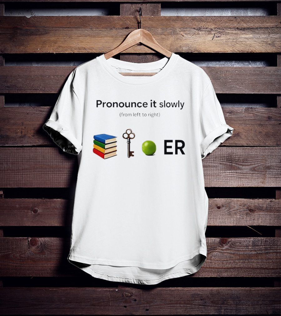Pronounce It Slowly Books Key Lime ER Puzzle T-Shirt