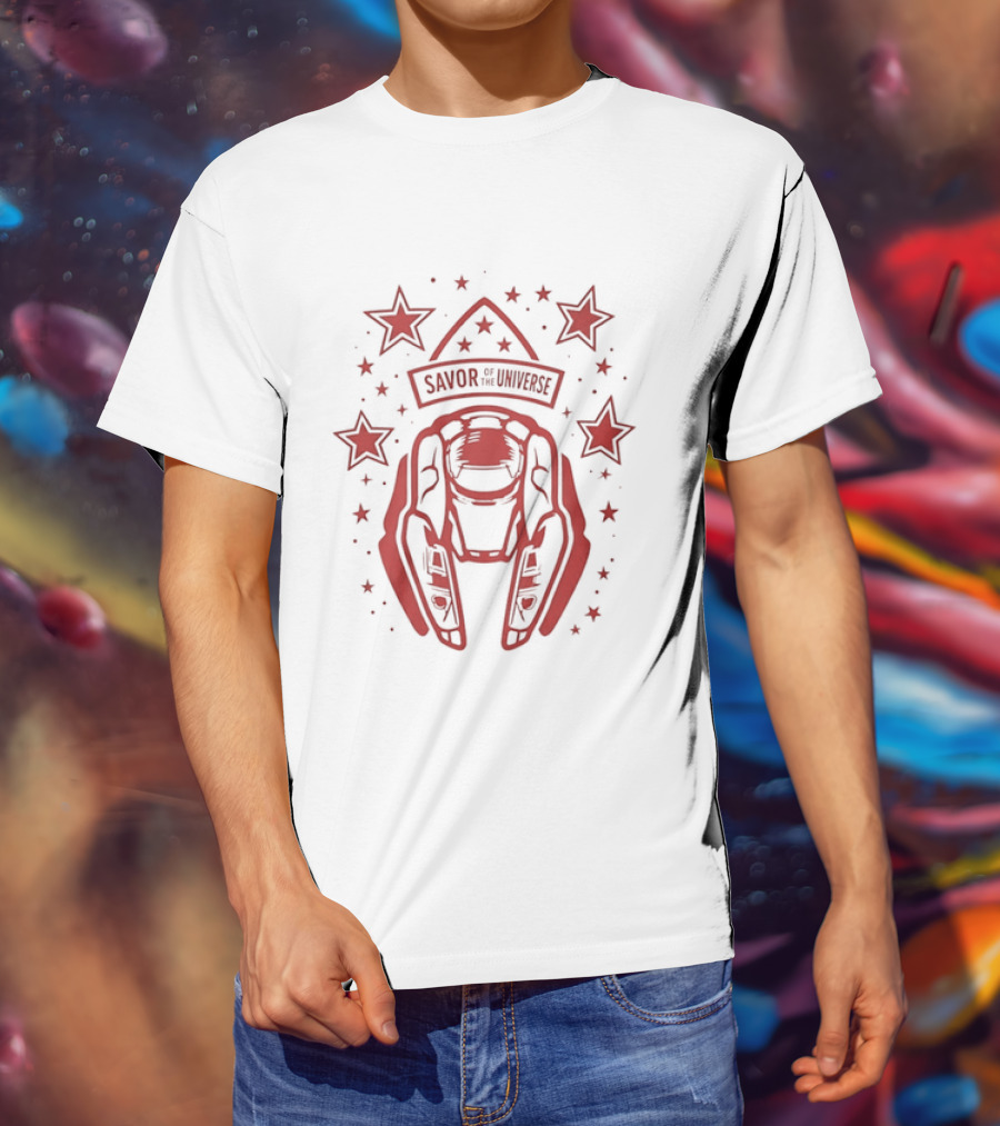 Savor Space Helmet Astronaut Starry Universe Adventure T-Shirt