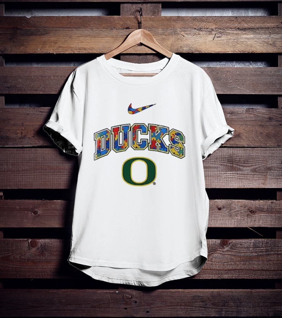 Oregon Ducks Autism Awareness Accept Understand Love Puzzle Nike T-Shirt