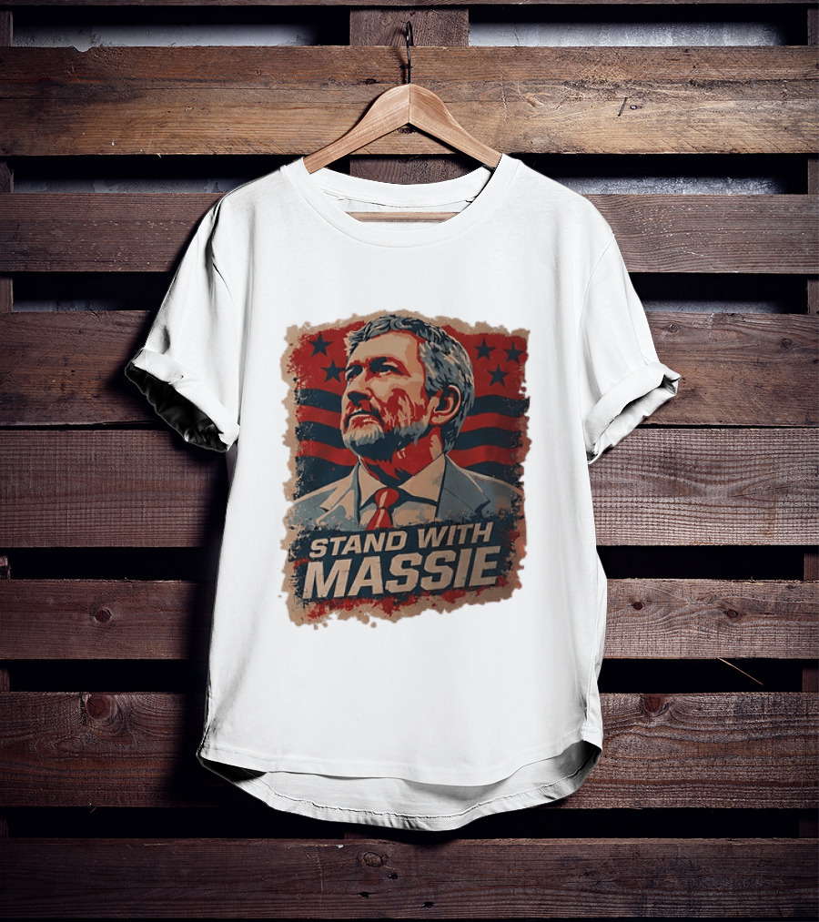 Stand With Massie Patriotic Political Artwork With Stars And Stripes T-Shirt