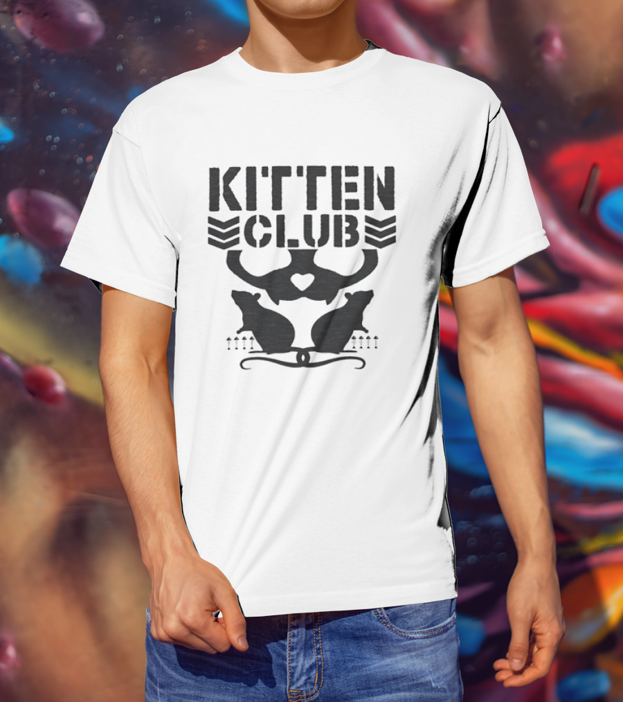 Kitten Club Distressed Pet Lover Cats With Heart T-Shirt