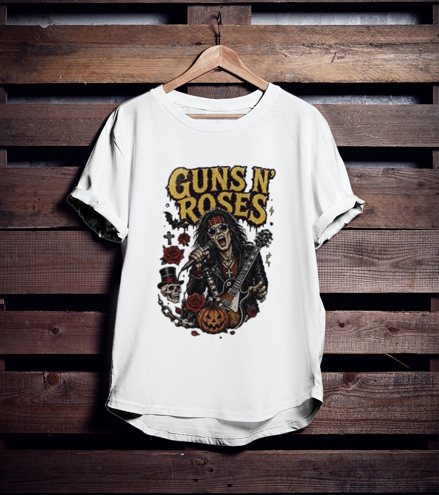 Guns N' Roses I'm A GNR Ghoul Appetite For Fright Halloween Rocks With Skulls And Pumpkins T-Shirt