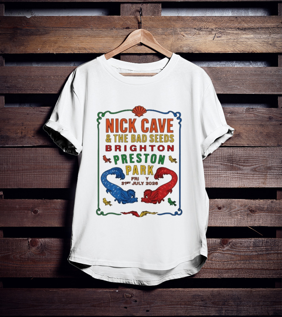 Nick Cave & The Bad Seeds Brighton Preston Park 31 July 2026 Colorful Dragons T-Shirt