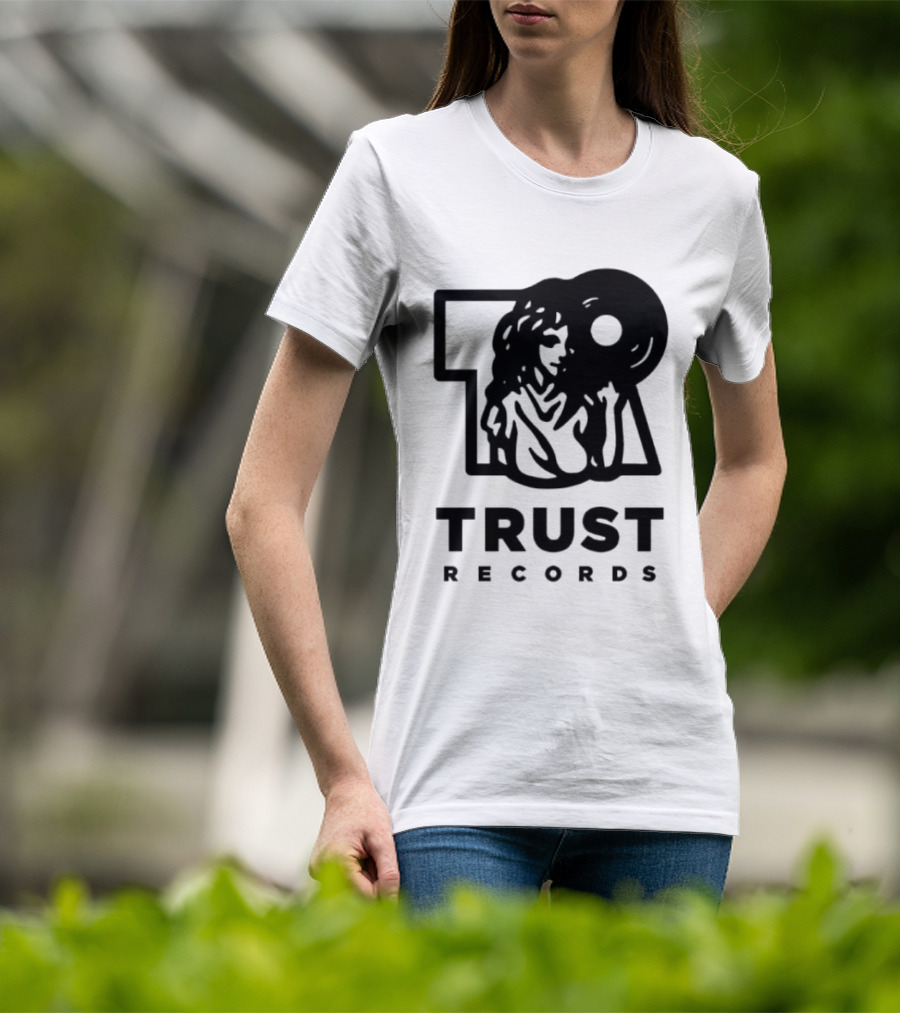 Trust Records Vinyl Spinning Woman T-Shirt