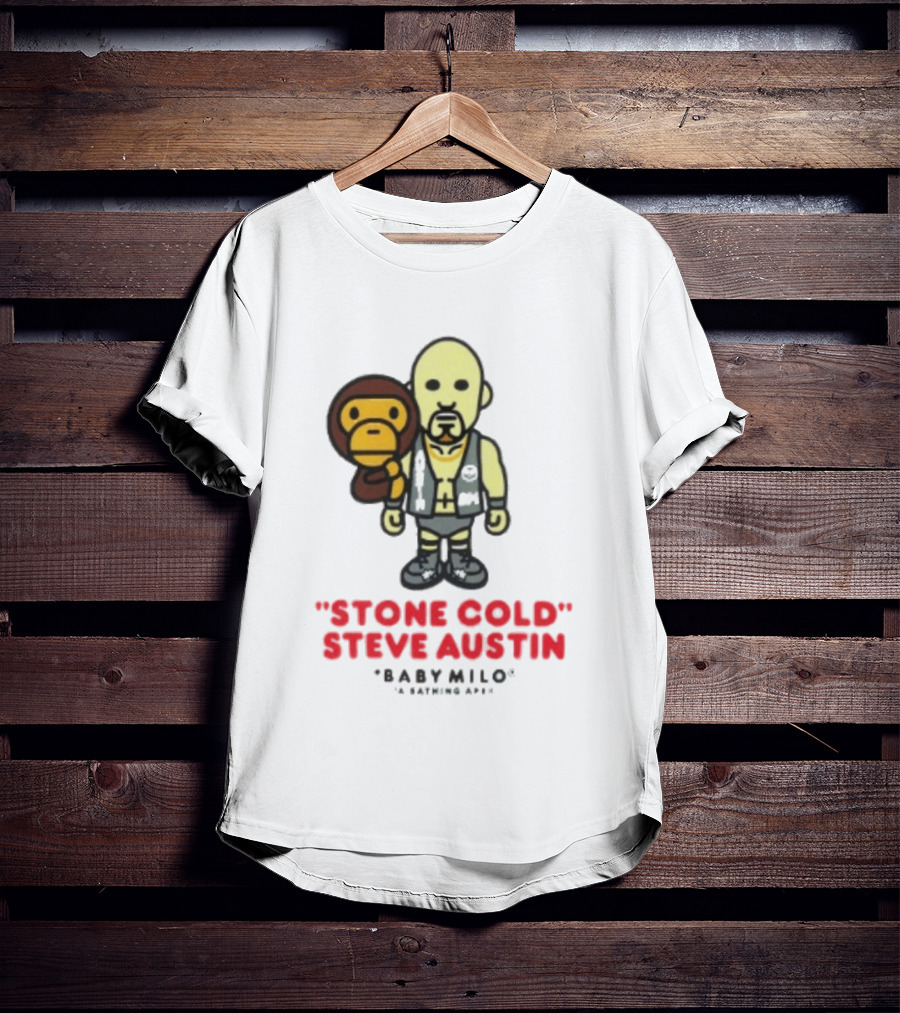 Stone Cold Steve Austin Baby Milo Collaboration Mens White T-Shirt