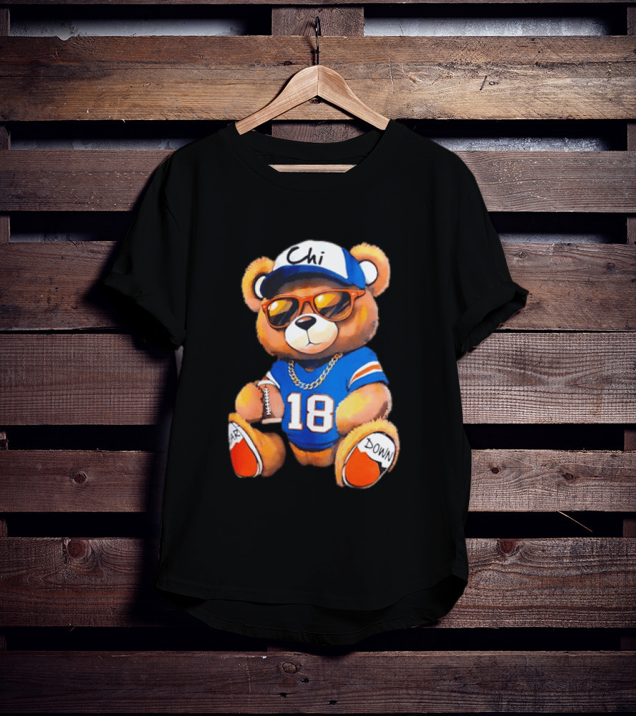 Bear Down Chi 18 Teddy Bear Football Fan Gear T-Shirt